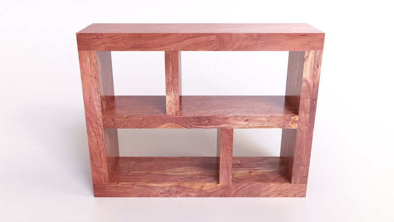 Suryavanshi Acacia Wood Console Table with Four Shelves – Versatile Furniture for Books and Decor