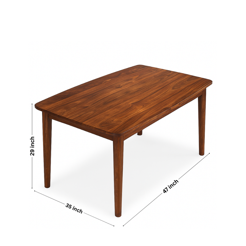 Suryavanshi Sheesham Solid Wood 4 Seater Dining Table Set with Rattan Cane Back Chairs – Honey Finish (seat fabric can be customized )