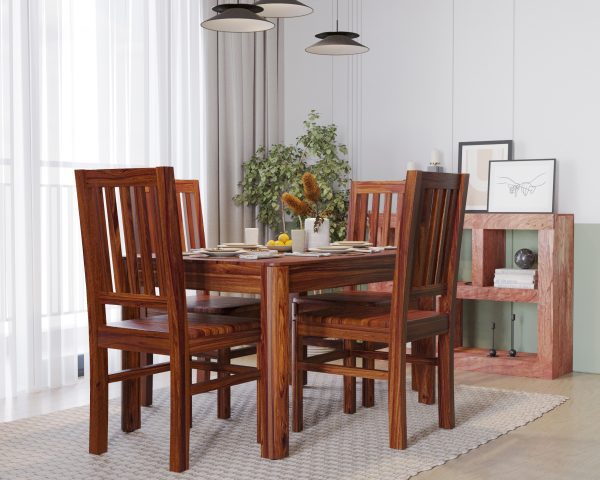 SURYAVANSHI Sheesham Wood Dining Table and Chair Set – 4 or 6 Seater – Multiple Size Options