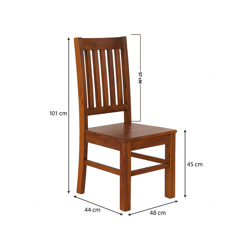 Suryavanshi Sheesham Wood Dining Chairs – Set of 2 (Honey Finish)