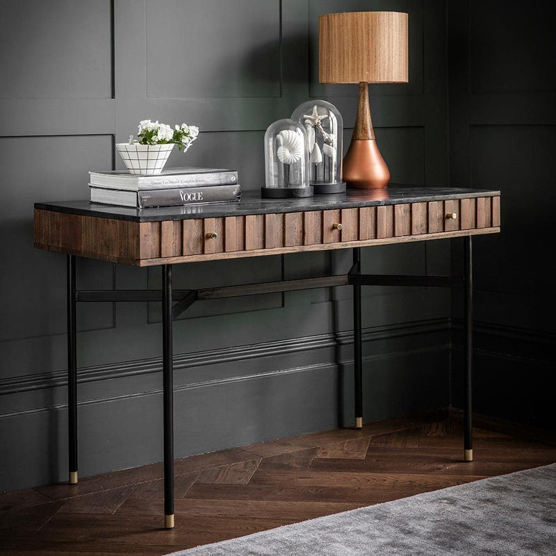 Suryavanshi Berkeley Marble Console Desk - A Fusion of Style and Functionality(W115 x D55 x H76Cm)