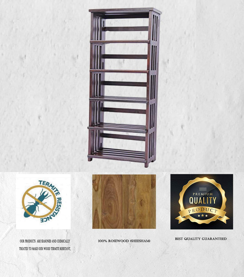 Suryavanshi Sheesham Wood Large Folding Book Rack (33Dx61Wx166HCm)