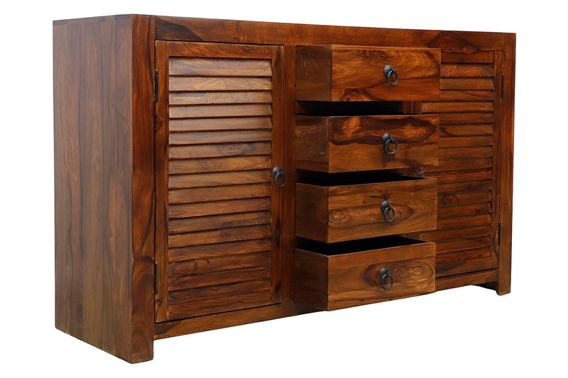 Suryavanshi Sheesham Wood 2-Door 4-Drawer Sideboard: A Beautiful Storage Solution for Your Home(W139*D45*H-86Cm)