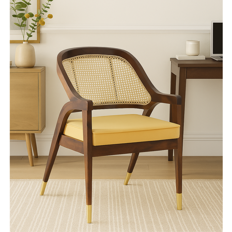 Suryavanshi Sheesham Wood Cushioned Arm Chair (W58.5 x D63.5 x H84 cm)