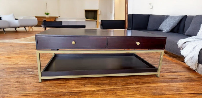 Suryavanshi Mango Wood Henley Coffee Table - Stylish and Functional Centerpiece for Your Living Room(65D x 130W x 47H CM)