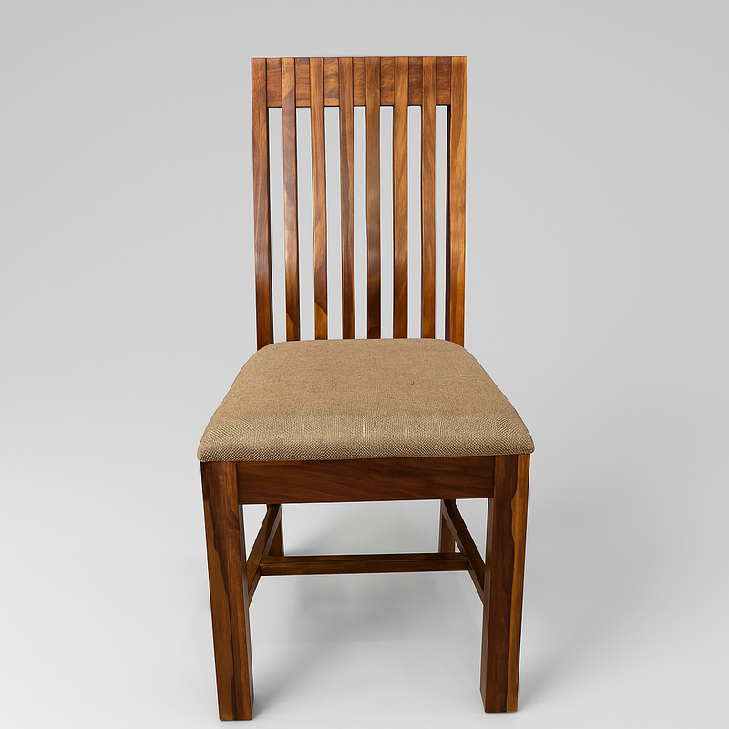 Suryavanshi Solid Sheesham Wood Dining Chair with Jute Fabric Seat - Natural Finish | Pre-Assembled & Handcrafted