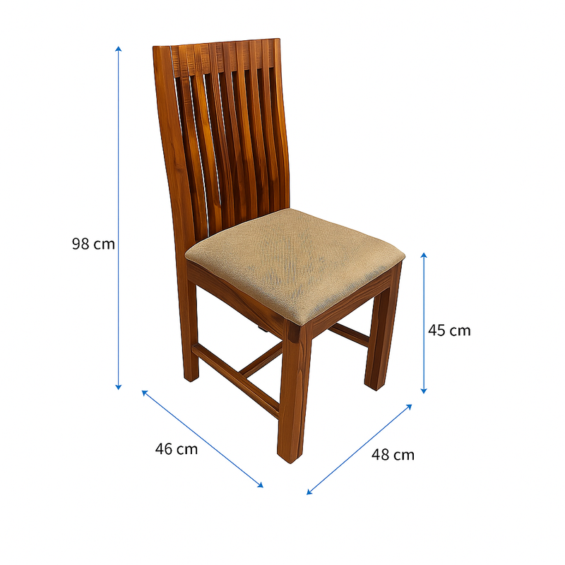 Suryavanshi Solid Sheesham Wood Dining Chair with Jute Fabric Seat - Natural Finish | Pre-Assembled & Handcrafted