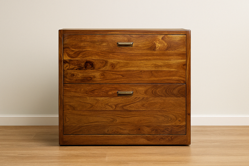 Suryavanshi Solid Sheesham Wood Shoe Storage Cabinet with 2 Drawers –Shoe Organizer with Ample Storage & Metal Handles