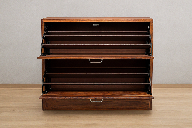 Suryavanshi Solid Sheesham Wood Shoe Storage Cabinet with 2 Drawers –Shoe Organizer with Ample Storage & Metal Handles