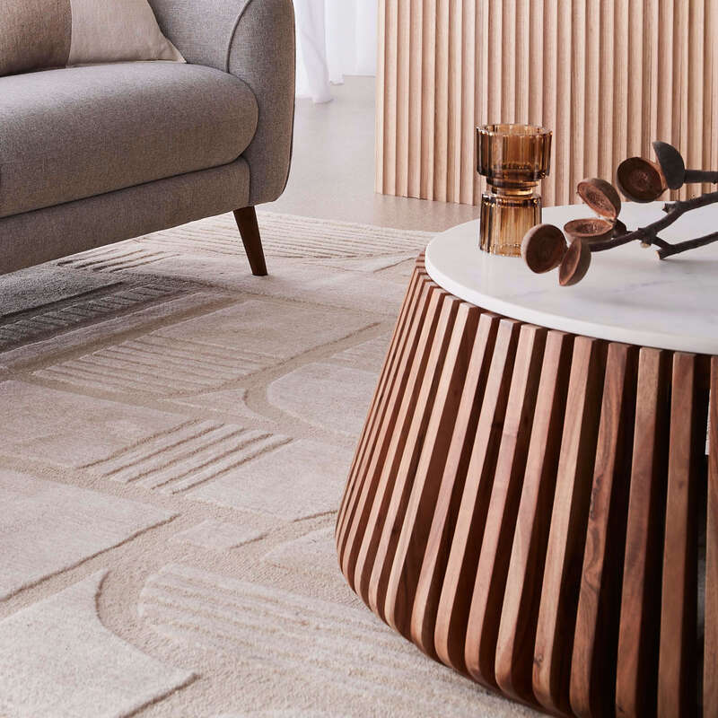 Harmony Sheesham Wood Coffee Table With Marble Top