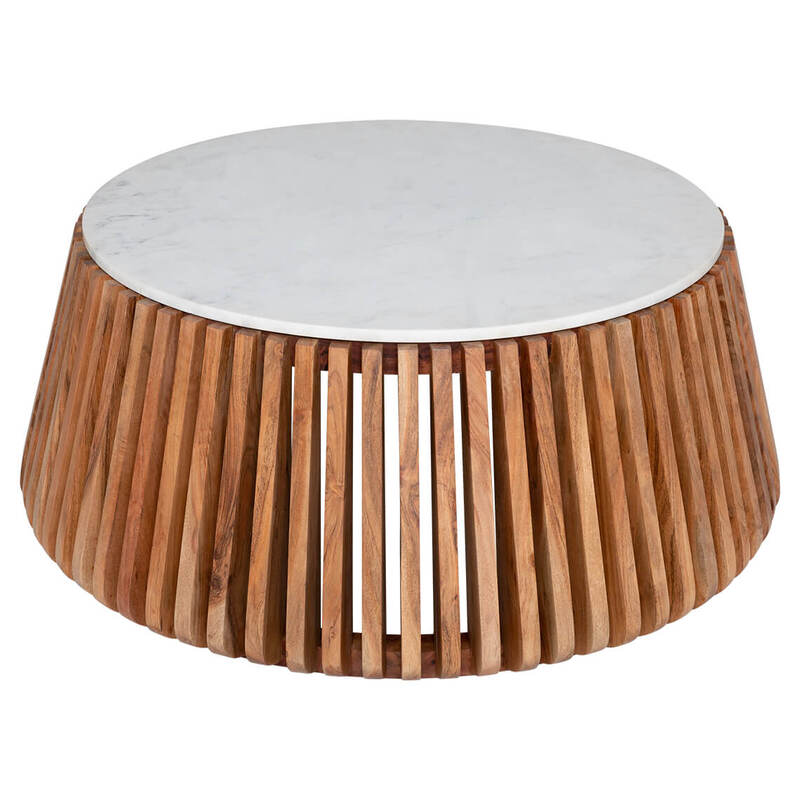 Harmony Sheesham Wood Coffee Table With Marble Top