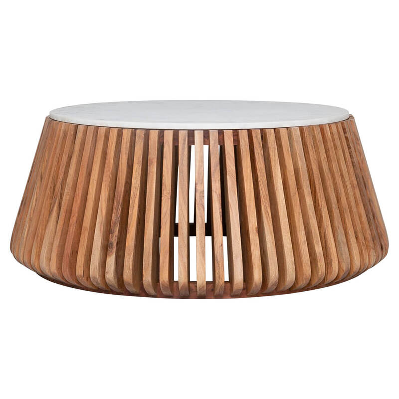 Harmony Sheesham Wood Coffee Table With Marble Top