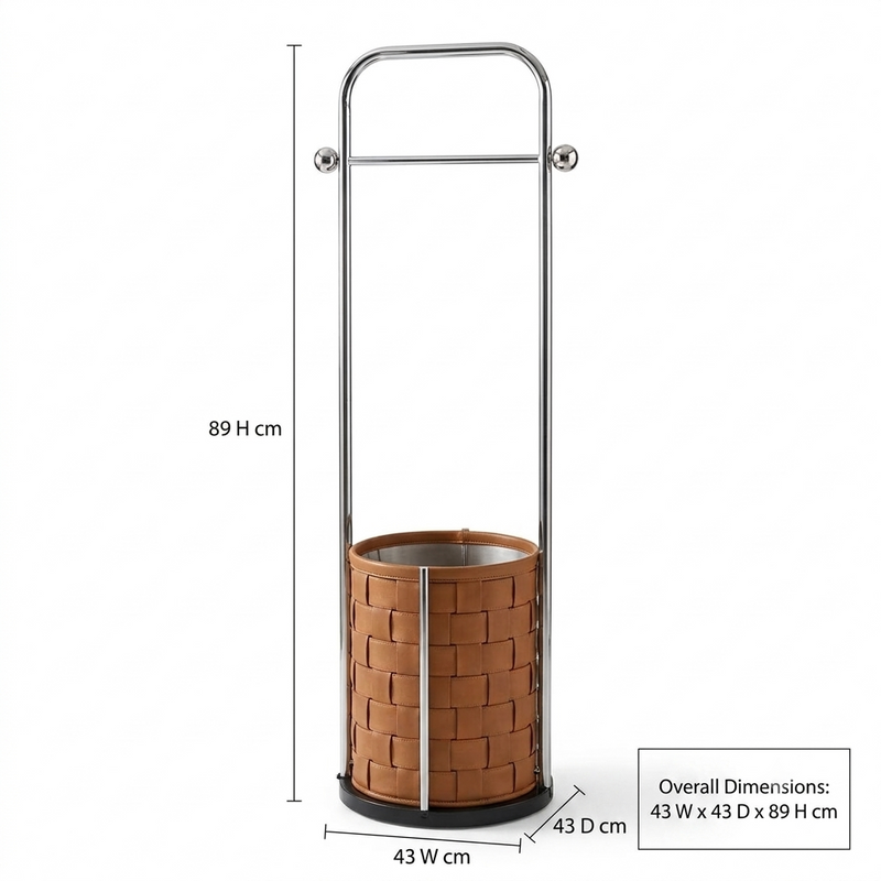 Oakmont - Modern Freestanding Garment Rack with Woven Basket & Chrome Metal Frame – Clothes Storage Organizer