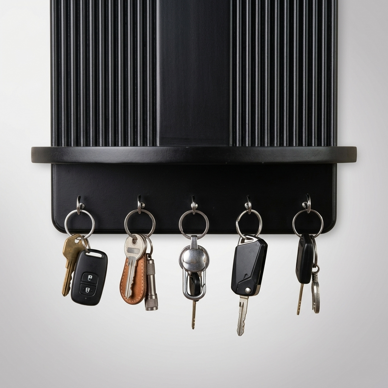 Suryavanshi Mango Wooden Wall Mounted Key Holder with Shelf