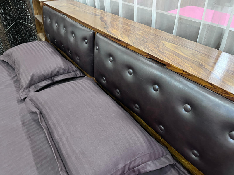 Suryavanshi Sheesham Wood King Size Bed with Side Drawer Storage: Modern Comfort and Functional Design