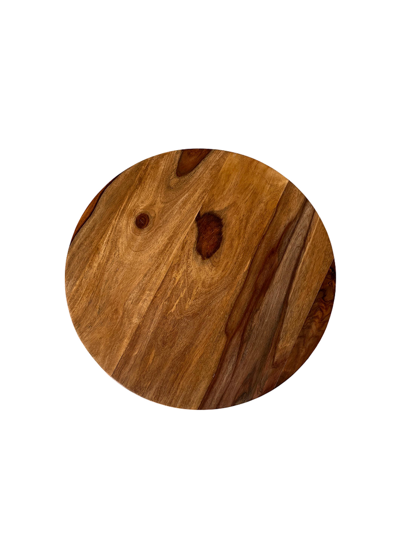 Suryavanshi Sheesham Wood Side Table for Living Room | Solid Wood End Table with Natural Finish | Round Accent Table with Tapered Legs | Wooden Nightstand for Bedroom & Sofa Side Use