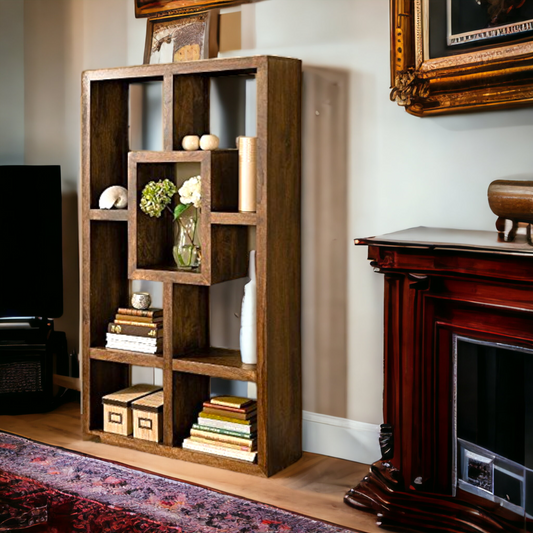 Suryavanshi Sheesham Wood Large Display Unit – Versatile Bookshelf (W100 x D35 x H175 cm)