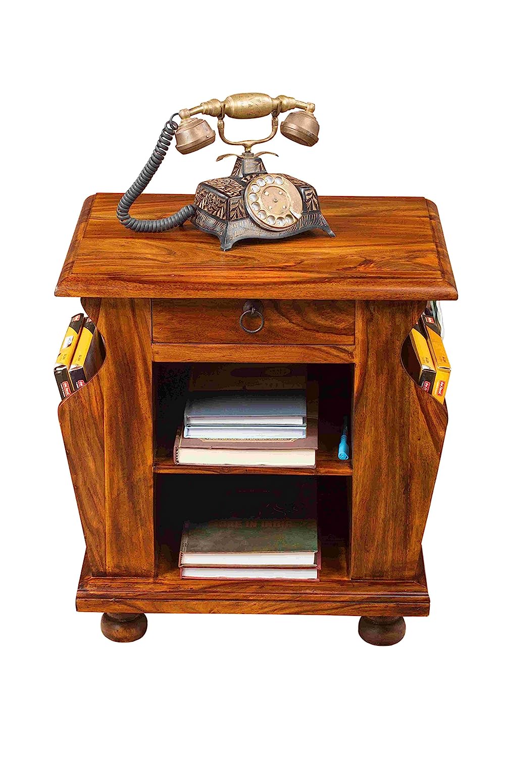 Suryavanshi Sheesham Wood 1 Drawer Magazine Rack (Brown Color)