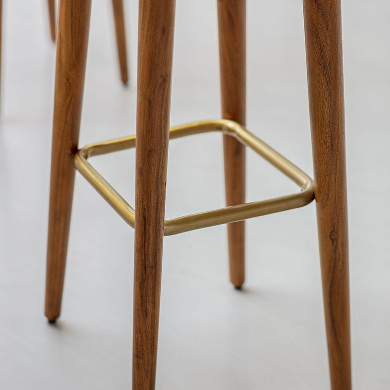 Suryavanshi Velvet Upholstery Bar Stool with Gold Powder-Coated Iron Detailing – Elegant Seating in Two Velvet Colors