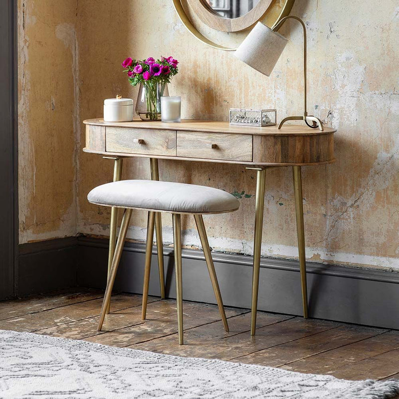 Suryavanshi Mango Wood Lottie Dressing Table with Stool - A Fusion of Elegance and Functionality
