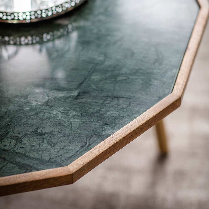 Suryavanshi Green Marble Top Jade Coffee Table – Contemporary Elegance for Your Living Space