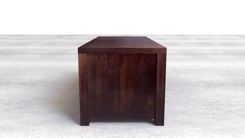 Suryavanshi Mango Wood TV Unit - Exquisite Carved Design and Spacious Storage (Mango Wood-Carving, W120cm x D45cm x H50cm)