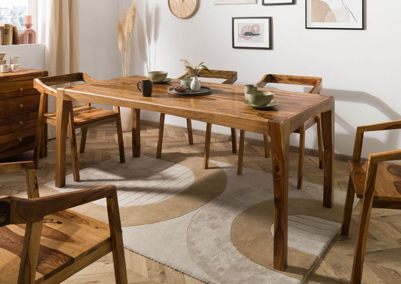 Suryavanshi Sheesham Wood 6-Seater Dining Table Only - Compact Size (Sheesham Wood, W160 x D85 x H77 cm)