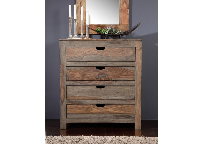 Suryavanshi Sheesham Wood Chest of Drawers – Natural and Spacious Furniture for Your Bedroom (Sheesham Wood, W85 D42 H95 cm)