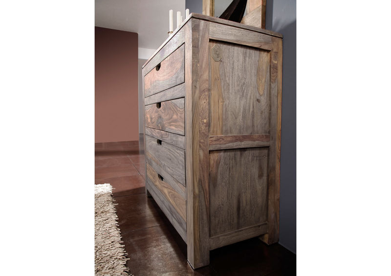 Suryavanshi Sheesham Wood Chest of Drawers – Natural and Spacious Furniture for Your Bedroom (Sheesham Wood, W85 D42 H95 cm)