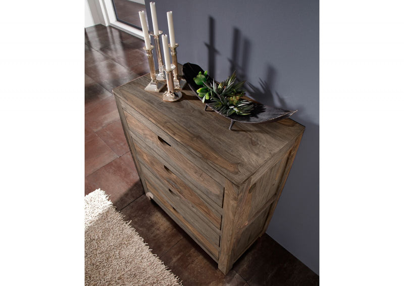 Suryavanshi Sheesham Wood Chest of Drawers – Natural and Spacious Furniture for Your Bedroom (Sheesham Wood, W85 D42 H95 cm)