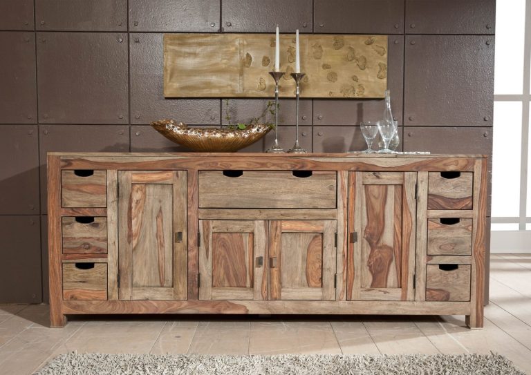 Suryavanshi Sheesham Wood Sideboard with 7 Drawers, 4 Doors – Natural and Spacious Furniture for Your Dining Room