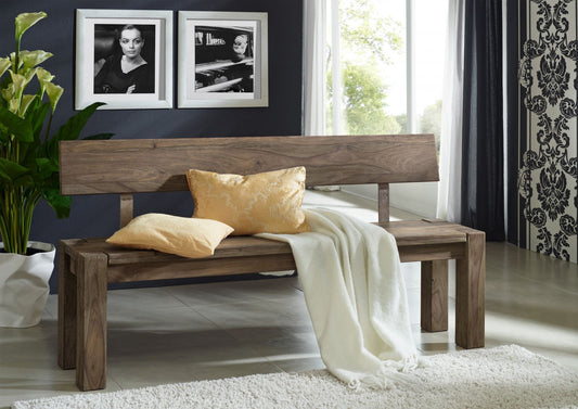 Suryavanshi Sheesham Wood Bench 4 Seater - Natural and Comfortable Furniture for Your Home (W160 D35 H76 cm)