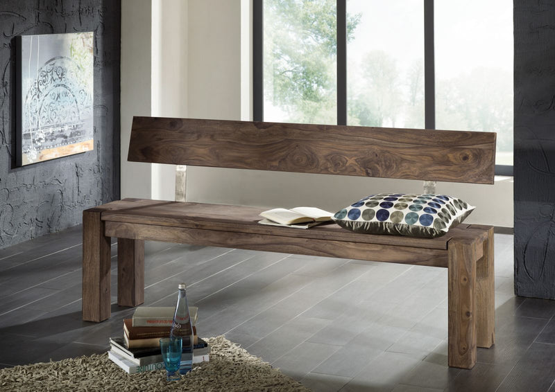 Suryavanshi Sheesham Wood Bench 4 Seater - Natural and Comfortable Furniture for Your Home (W160 D35 H76 cm)