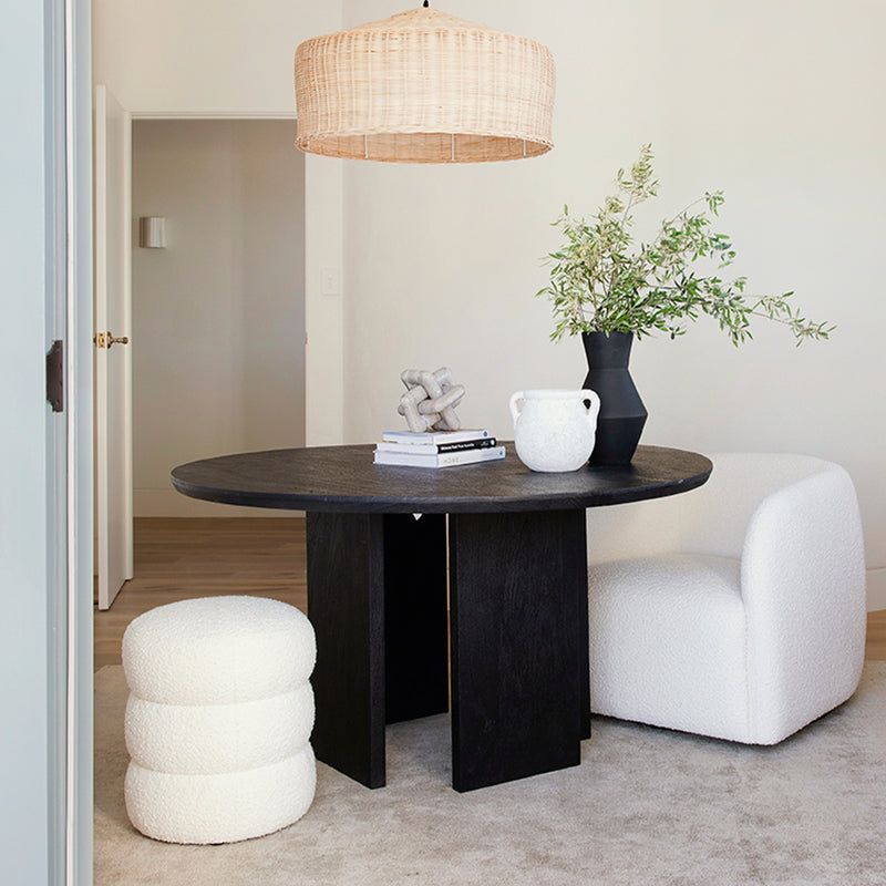 Zenith Solid Mango Wood Round Dining Table – 4 to 6 Seater -(Chairs Not Included)