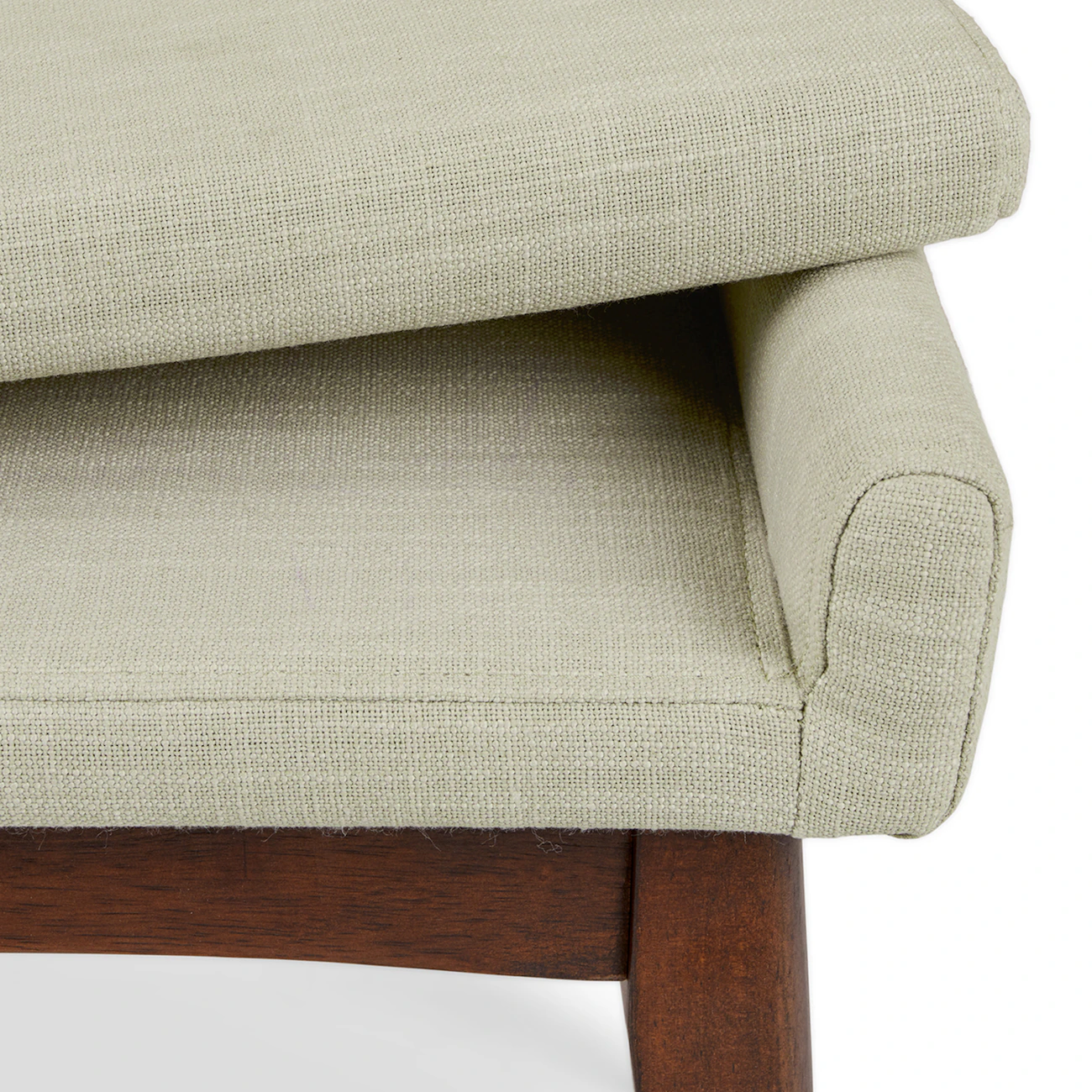 Suryavanshi Premium Upholstered Wooden Bench – Mid-Century Modern Padded Seating for Home & Office (Beige & Walnut Finish)