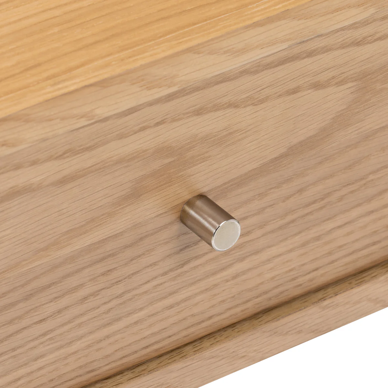 Suryavanshi Mid-Century Modern Oval Coffee Table with Storage Drawer, Natural Mango Wood, Slatted Design | Stylish Living Room Centerpiece