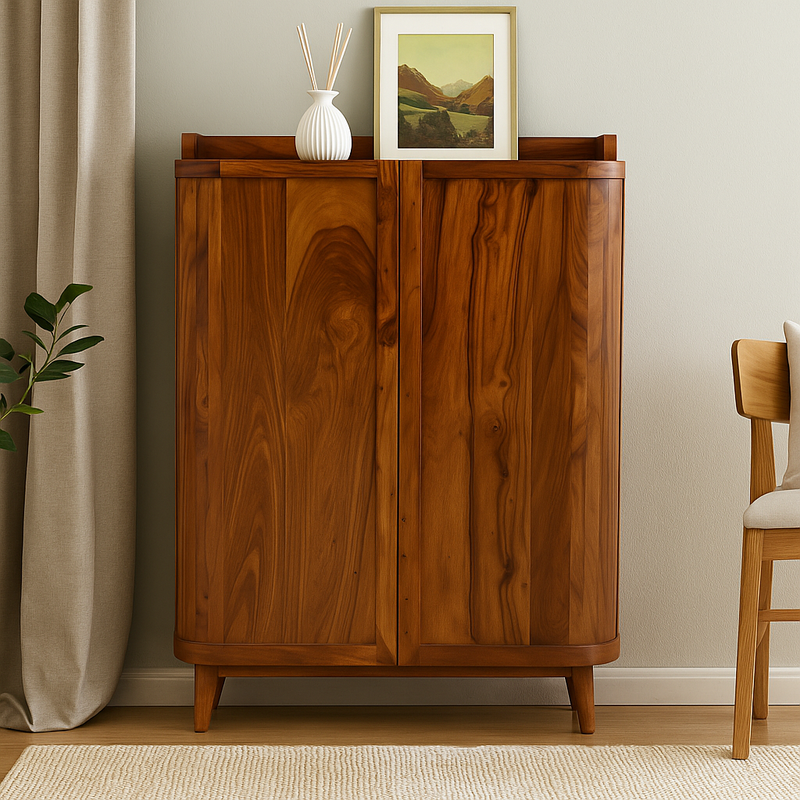 Suryavanshi Solid Sheesham Wood Shoe Cabinet for Home | 2 Door Shoe Rack with Storage | Wooden Shoe Organizer for Entryway & Living Room