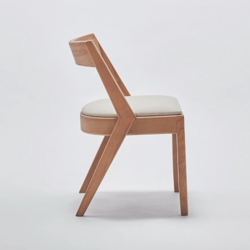 Suryavanshi Solid Acacia Wood Dining Chair with Fabric Seat – Modern Armless Chair for Dining Room, Living Room & Café (Natural Finish)