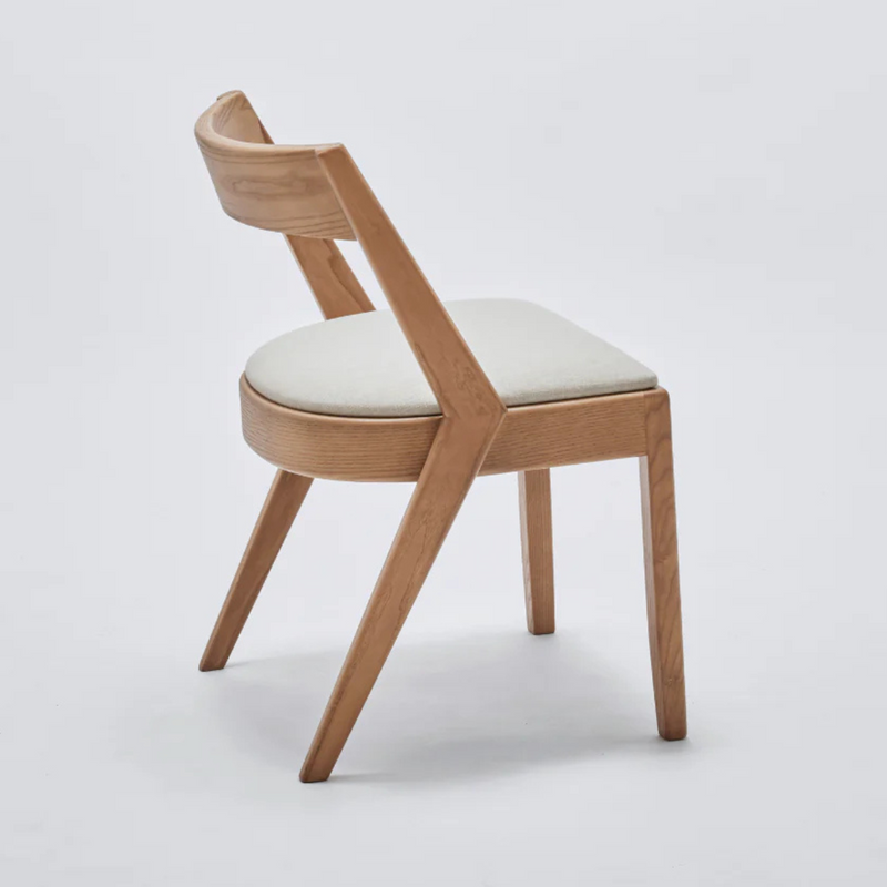 Suryavanshi Solid Acacia Wood Dining Chair with Fabric Seat – Modern Armless Chair for Dining Room, Living Room & Café (Natural Finish)