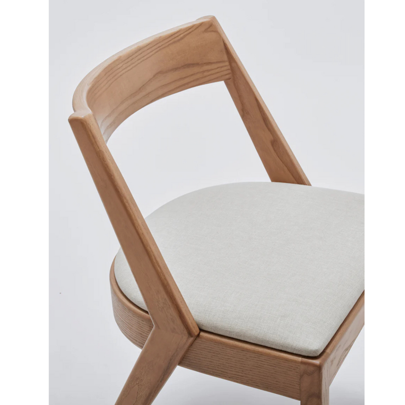 Suryavanshi Solid Acacia Wood Dining Chair with Fabric Seat – Modern Armless Chair for Dining Room, Living Room & Café (Natural Finish)