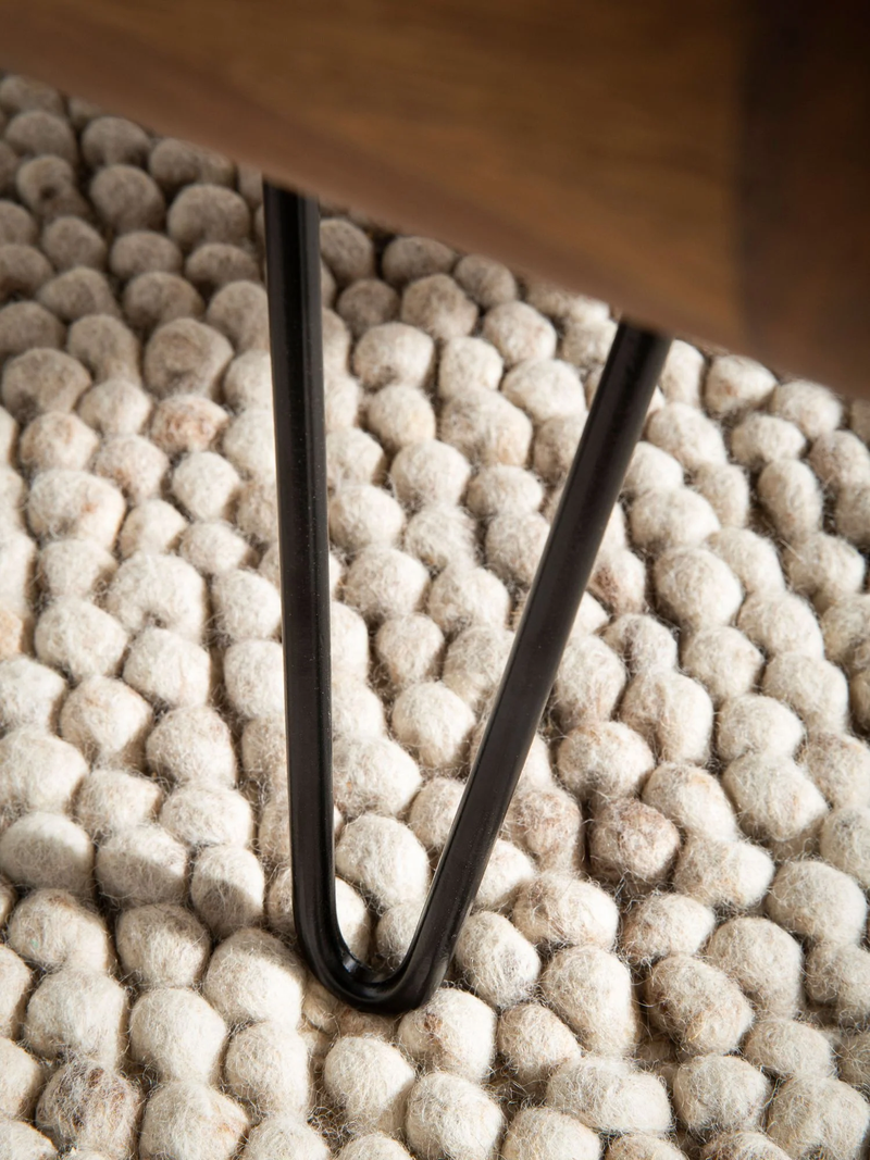 Arcora Rectangular coffee table in Sheesham wood and metal Legs