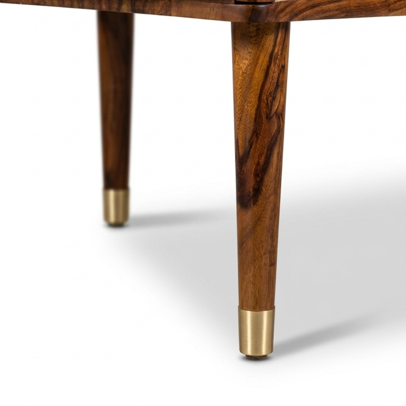 Luna Bean Modern Handcrafted Solid Wood Center Table For Living Room (Honey Finish)