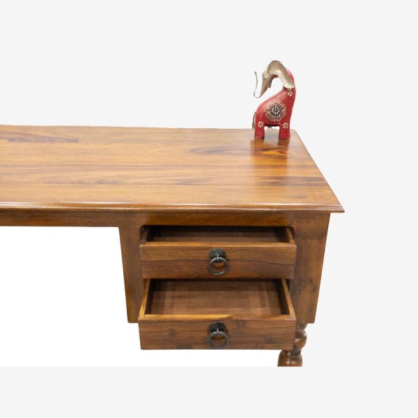Suryavanshi Sheesham Wood Writing Table: Functional and Elegant with Two Drawers