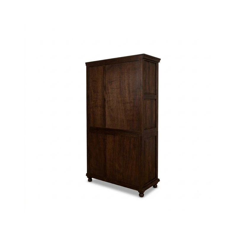 Sheesham Wood 3-Door Wardrobe with Drawers – Classic Handcrafted Storage Cabinet