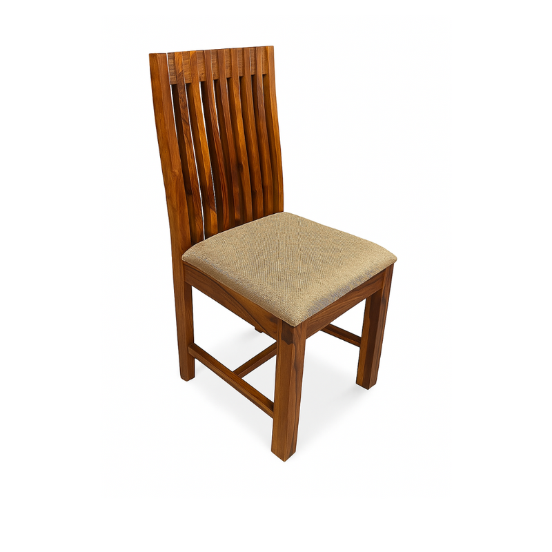 Suryavanshi Solid Sheesham Wood Dining Chair with Jute Fabric Seat - Natural Finish | Pre-Assembled & Handcrafted