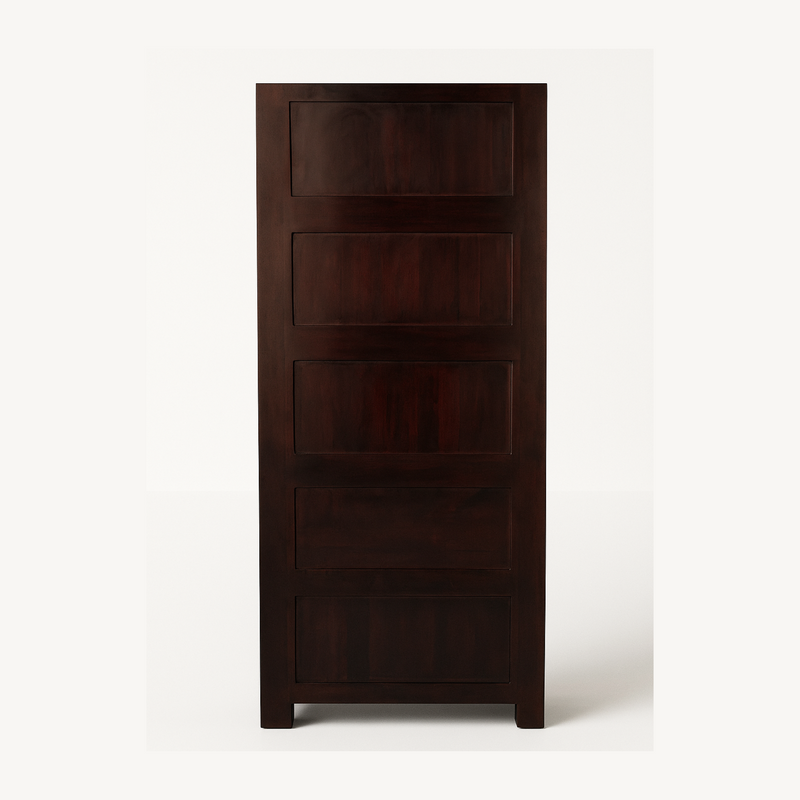 Astra Mango Wood Bookshelf with 3 Open Shelves, 1 Drawer & 2-Door Cabinet | Tall Storage Organizer for Living Room, Bedroom & Office(Dark Walnut Finish)