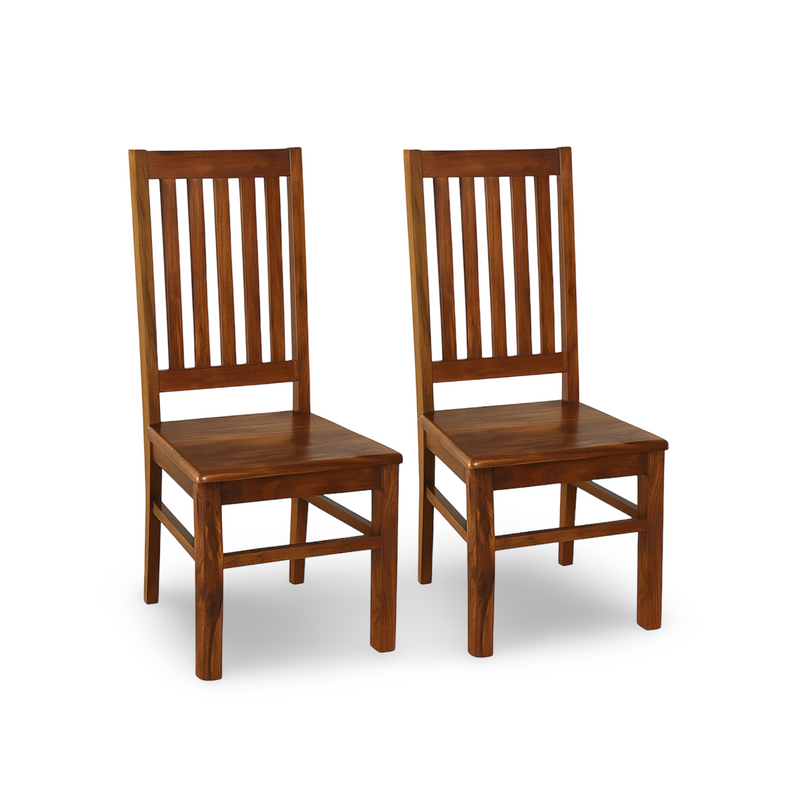 Suryavanshi Sheesham Wood Dining Chairs – Set of 2 (Honey Finish)