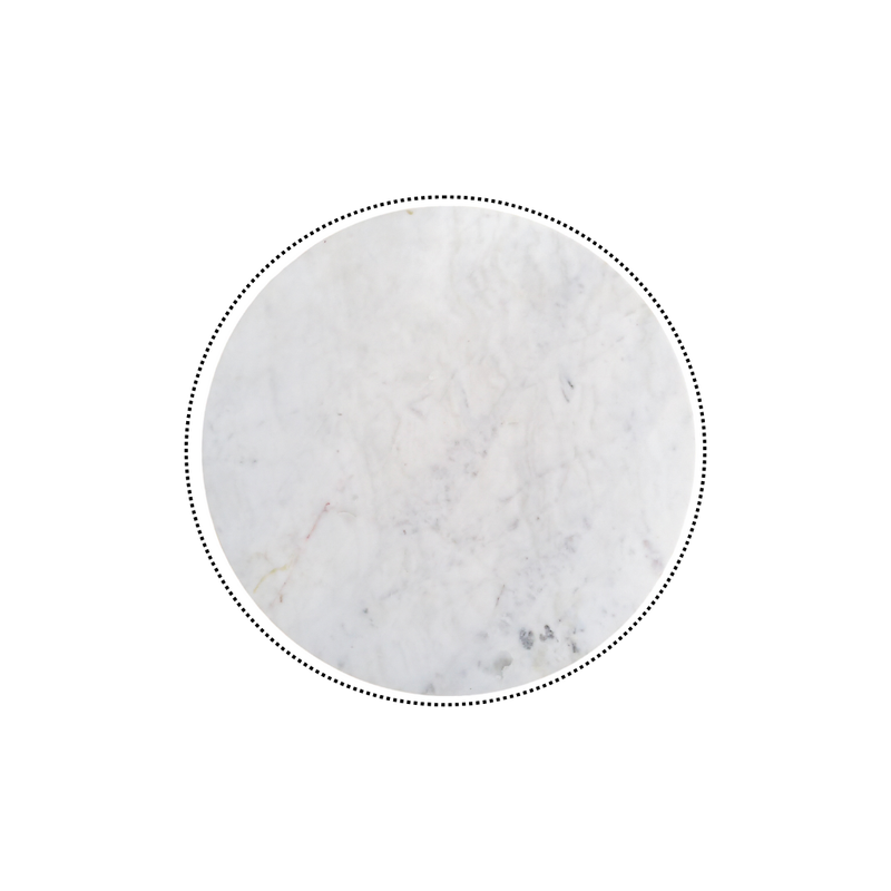 Modern Round Marble Top Side Table With Shelf