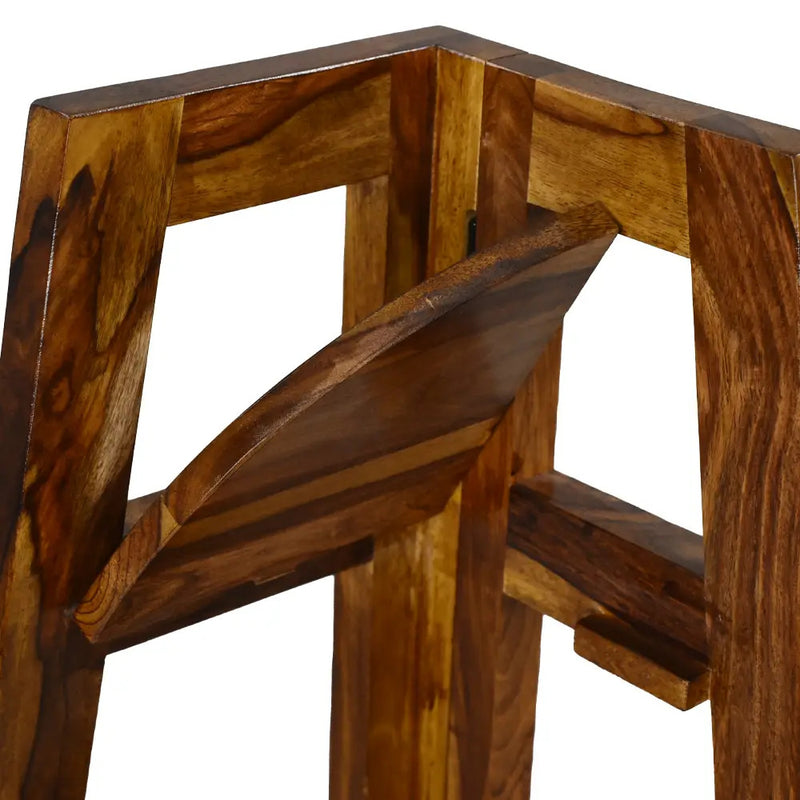 Suryavanshi Sheesham Wood Corner Shelf Unit | Foldable 5-Tier Corner Display Rack