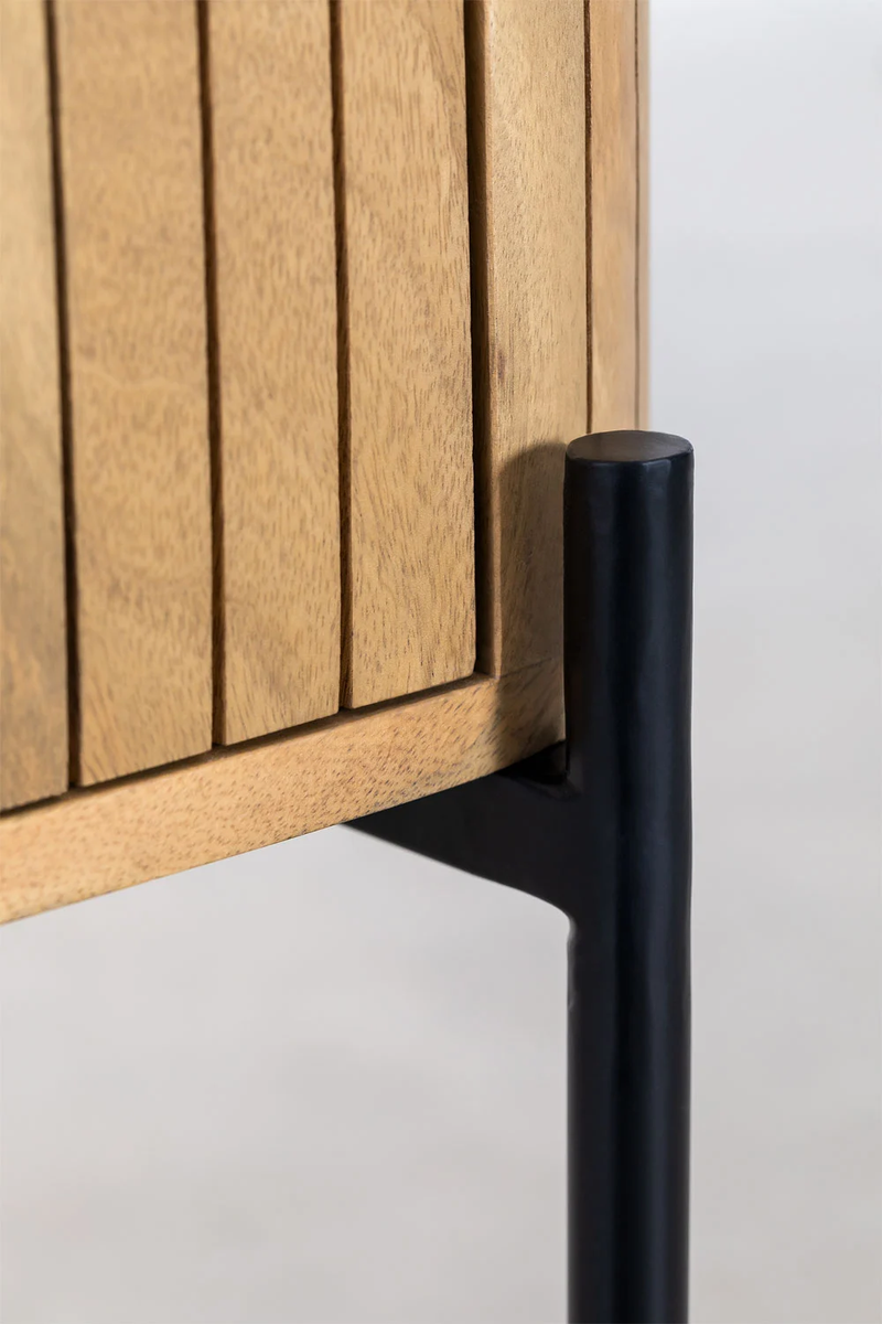 EQUILIBRIUM Mango Solid Wood Bedside Table With Storage - Nightstand